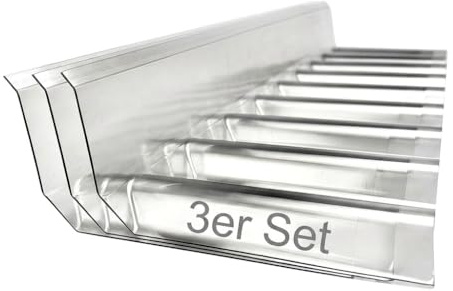 3 Stück - Wandanschluss PVC Sinus 76/18 glasklar für Well- und Lichtplatten | Breite: 670 mm - 9 wellig Maße: 160 x 70 mm, Maueranschluss, Dachabschluss für Terassendach, Carport, Kellereingang