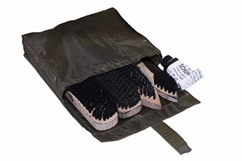Original Bundeswehr Schuhputzset Putzausrüstung Schuhputzbeutel Gebraucht mit 4 Bürsten und Creme