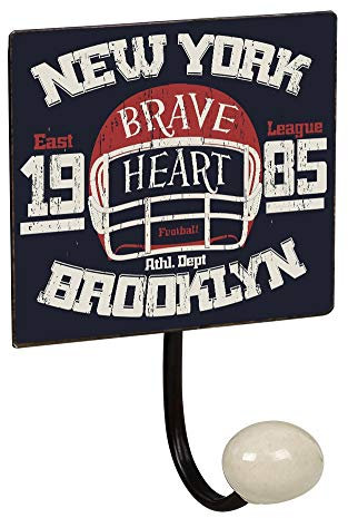 POIGNÉELINE Portemanteau Mur Vintage patère en Porcelaine Football Retro 100x155MM