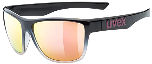 uvex LGL 41 - Sonnenbrille für Damen und Herren - starker Schutz vor Sonnenstrahlung - inkl Schriftzug auf den Bügeln - black rose/pink - one size