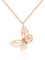 MENDOZZA Schmetterling Kette Damen Hals-Kette Edelstahl Schmuck Butterfly Anhänger Rosegold 46 cm