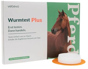 vetevo Wurmtest Plus Pferd Inkl. Bandwürmer, Lungenwürmer Test & Eizählung, 10x Pferde Wurmtest auf Spulwürmer, Strongyliden, Leberegel & Co.