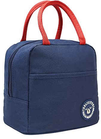 unycos - 7L Kühltasche, Lunch Bag, Thermotasche mit Folienfutter, Lunchtasche Isoliert, Regenjacke, Leichte, Einfache Reinigung, Lunchbox Tragbar, Tasche Arbeit Reisen Büro Picknick (Blau)