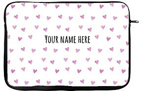 Stethoskop Tasche 10' mit Namen (Rosa Herzen)