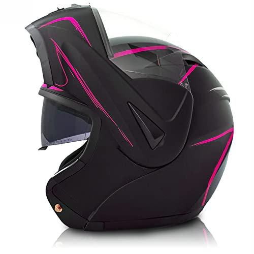 Intégraux Moto Modulables Casque Adulte Intégral Casques Dot/ECE Homologué avec Anti-Buée Visière pour Scooter Moped Locomotive Cruiser Motocross Racing Homme Femme E,M
