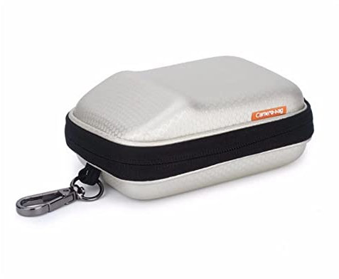 Compact Camera Case Waterproof Shockproof Silver PU Leather Hard Case Bag with Buckle for Panasonic Lumix DC TZ90 TZ80 TZ70 TZ60 TZ57 TZ50 TZ40 TZ30 TZ20 TZ10 Camera