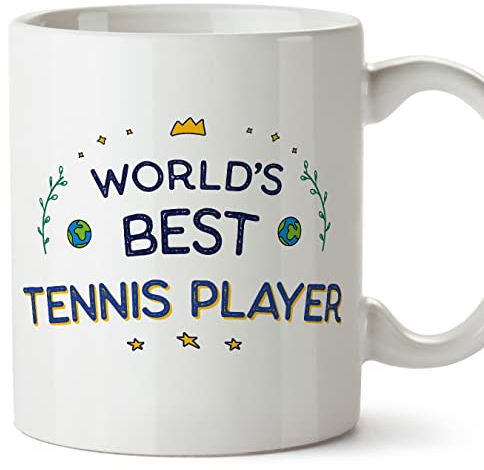 MUGFFINS Tennis Player Mug - in English - World's Best - Funny Gift for Colleagues - Ceramic 11oz Mug