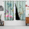 Gardinen Wald, Uiiooazy Vorhänge Palmenblätter Tropische Pflanzen Flamingo Thermovorhang Blickdicht Polyester Vorhang Verdunkelungsvorhänge mit Ösen für Schlafzimmer Wohnzimmer Kinderzimmer, 140x245cm