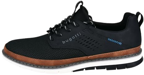 bugatti Herren Sneaker, Männer Schnürer, Wechselfußbett,straßenschuhe,Strassenschuhe,Schnuerung,lace-up Shoes,Low-tie,schwarz (1000),47 EU / 11.5 UK
