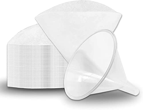 Vliesstoff-Filterkegel Filter Kochöl Saubere Filterung Fritteuse, Paket mit 1 Kegelhalter und 50 Filterkegeln