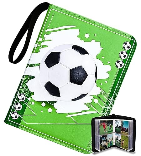 Golgner Sammelkarten Album Fussball, Karten Sammelalbum, Fußball Sammelalbum, Trainer Sammelkartenalben, 400 Karten Kapazität, mit Reißverschluss, für Verschiedenen Karten in Standardgröße