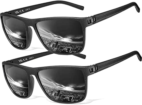 Perfectmiaoxuan Polarized sunglasses for men/women; Vintage/classic/elegant light frame; HD pilot lenses; Golf/driving/fishing/travel Eyewear