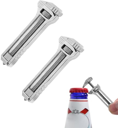 Llavero abridor de botellas multiherramienta, mini llave EDC Gadgets con clip de bolsillo, tamaño compacto, herramienta de aleación portátil, llave ajustable, resistente a la corrosión (Size : 1Pcs)
