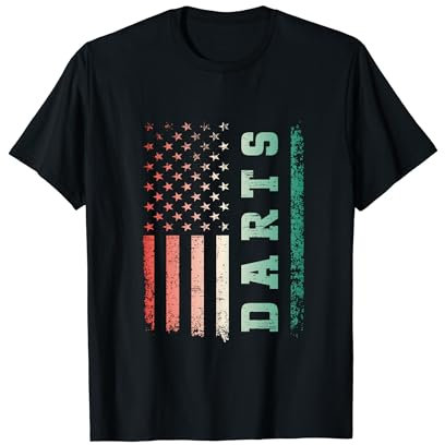 Darts American Flag Bullseye Dartboard Player T-Shirt