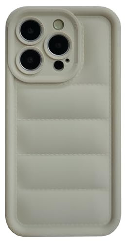 SNZ Case for iPhone 12 Pro, Puffer Jacket Design Soft Slim TPU Protective Cover withCamera Protection,Durable Phone Case, [Anti-yellowing] Shockproof Flexible iPhone 12 Pro Case (White) ﻿