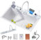 FGNIXLN 80 cm Fregadero de Cocina en Cascada Inteligente Multifuncional Blanco de Acero Inoxidable, con grifo integrado con pantalla digital, lavavasos y juego de accesorios para fregadero