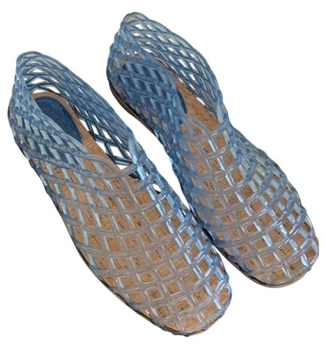 JUCHRZEY Damen-Gelee-Flats, modische Slip-On-Flats, quadratische Zehenpartie, ausgehöhlte Ballerinas, leichte Strand-Gelee-Schuhe, atmungsaktiv, for Outdoor-Reisen