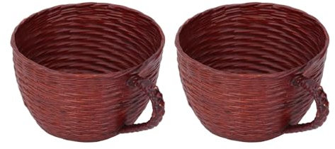 AUINWORLD Pot de Plantes succulentes tissé en Forme de Tasse, Pot de Fleurs Multifonction Robuste et Robuste pour la Maison, Le Balcon, Le Bureau intérieur