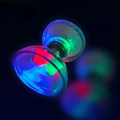 Ensemble de diabolo chinois Yoyo à LED, triple roulement, jouets de jonglage, diabolo lumineux coloré avec bâtons de diablo