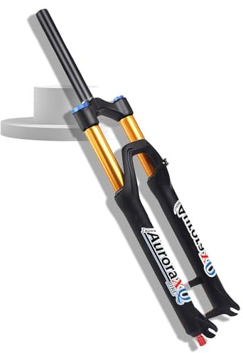 AuroraXQ 26 / 27,5 / 29 Pouces Fourche de Suspension VTT Voyage 160mm, Réglage du Rebond QR 9mm 1-1/8 Droite / Conique Fourche Avant pour Vélo de Montagne le MTb XC AM(Straight Manual lock,27,5 pouce