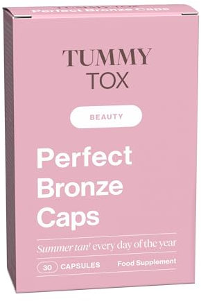 Gélules autobronzantes - Bêta-carotène, Acide Hyaluronique, Lycopène, Cuivre, Sélénium et Vitamines - Perfect Bronze Caps - 30 jours - Tummy Tox