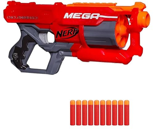 NERF - N-Strike Elite Mega CycloneShock - Spielzeugblaster inkl. 6 Darts & 10 Extra-Darts