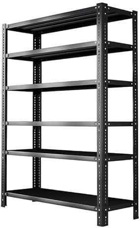 Future Warrior Schraubregal Lagerregal Schwarz, 1080kg Gesamtlast - 80x30x180cm, 6 Böden (180kg/Boden) - Metall, stabil