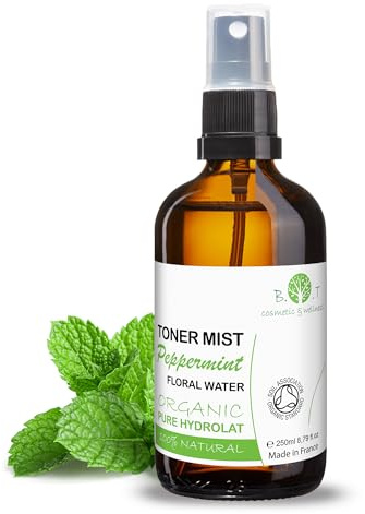 B.O.T cosmetic & wellness - Bio Pfefferminzwasser 250ml | Reinigend | Verdauungssystem Reiniger | Bein Toner | Gesichtstonikum für Fettige Haut, Klar