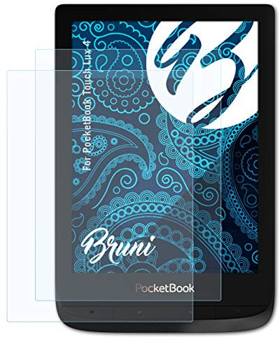 Bruni Protecteur d'écran compatible avec PocketBook Touch Lux 4 Film Protecteur, cristal clair Écran protecteur (2X)