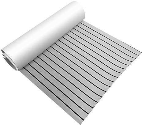 Boat Decking Flooring, Non-Slip Boat Yacht Marine Flooring, Adhesive Backing, Synthetic Teak Wood for Boats, EVA Foam 240 x 90 x 0.6 cm