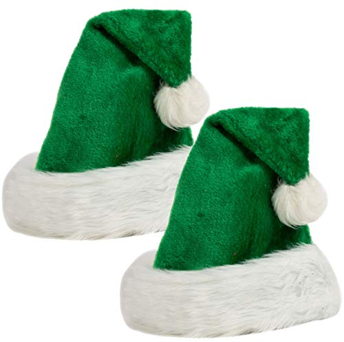 Ciffre 2 er Set WEIHNACHTSMÜTZE NIKOLAUSMÜTZE PLÜSCH DICKER FELLRAND für alle KOPFGRÖßEN Erwachsene und Kinder