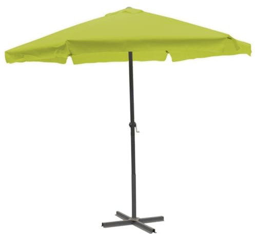 Mojawo Kurbelschirm Gartenschirm Sonnenschirm Aluminium Schirm Ø 3m Krempe und Kurbel verschieden Farben, Farben:Lime