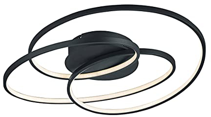 Trio Leuchten LED Deckenleuchte Gale 673916032, Metall Schwarz matt, inkl. 38.5 Watt, Switch Dimmer, 60cm x 43cm
