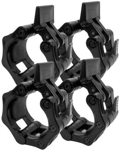 The Pure Blue 2 x Pairs of 28mm Barbell Collar Clamps Weight Clips for Barbells, Dumbbells, Bars. Weightlifting and Strength Training Essential. Gym Accessories and Fitness Equipment.