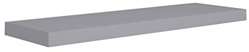 vidaXL Wandregal Schwebend Hängeregal Wandboard Bücherregal Regalbrett Schweberegal CD DVD Regal Wand Dekoregal Grau 80x23,5x3,8cm MDF