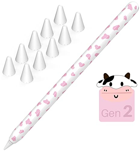 NIUTRENDZ Kuh-Hülle für Apple Pencil 2. Generation & Apple Pencil Pro Schutzhülle Silikon Ipad Pencil Case Apple Pencil Zubehör Apple Pencil Deckel (Apple Pencil 2nd & Apple Pencil Pro, Rosa)