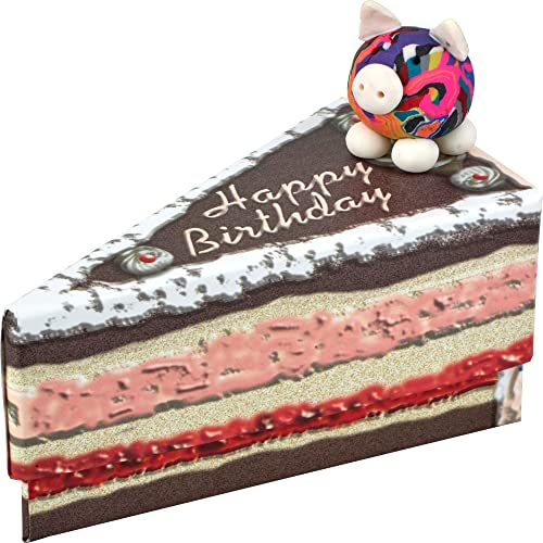 KAMACA Geschenkschachtel Tortenstück für Geldgeschenke kleine Geschenke Präsente Geschenkverpackung Geld Gutschein Geburtstag (Geschenkschachtel Happy Birthday)