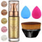 PHOERA Body Luminizer Schimmer öl Körper Highlighter mit Make-up-Pinsel Highlighter Körper Flüssig Glitzer Körper Glow Schimmer Makeup für Gesicht Körper Bein(102 Metallic Gold)