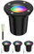ledscom.de 4 Stück Bodeneinbauleuchte BOLI für außen, IP67, schwarz, rund, 108mm Ø inkl. LED RGB Lampe, smart 473lm