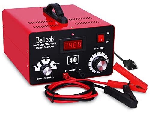 Beleeb Adjustable Battery Charger 12V 24V 36V 48V 60V 72V Smart LCD Display Pulse Repair Desulfator Cable Clamps Automotive Maintainer for Golf Cart Mower Boats, PWCs Truck RV ATV SUV