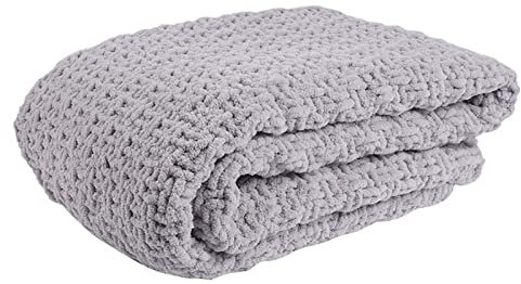 RGRE 60x60cm Kuscheldecke Gestrickte Grobe Strickdecke, Grob Gestrickte Wolldecke, Decke Handgefertigtes Chunky Grobstrick Tagesdecke, Schlafsofa Bettdecke Überwurf