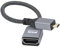 RIIEYOCA Adaptador de cable micro HDMI a HDMI, recto micro HDMI macho a HDMI hembra de aluminio corto trenzado de nailon, compatible con 4K UHD, para portátil, proyector, televisor, monitor (20 cm)