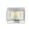 AKKi jewelry Charms Italian Gelaserte Alle Buchstabe Alphabet für Armband Classic, Silber Schmuck Italy Edelstahl Links Glider Kult modele für Basisarmband Glieder ohne Zirkonia Italy Italian charm H