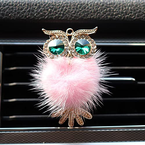 Odot Lufterfrischer-Kit, Auto Duft Lufterfrischer Auto Luftauslass Lufterfrischer Auto-Lüftungsclips Glitzernde Eule Deko Lufterfrischer-Clips für Auto Deko (Rosa)