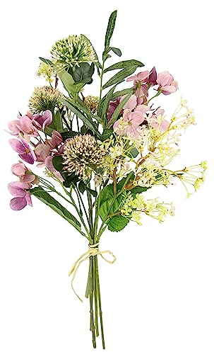 Kunstblumen Allium und Hortensie gebunden zum Strauß Künstliche Blumen Blumenstrauß Bouquet Deko Zweig Seidenblume Blumendeko Blütenzweig Hochzeit Floristik Blumenarrangements Kunstblumenstrauß