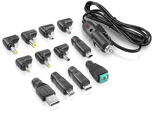 YAODHAOD 12V Cigarette Lighter Plug to DC Jack and USB Adapter 12 DC Plug 1.8M Power Cable 5A,for Portable DVD player, GPS, Navigation,Bluetooth Speakers, Breast Pump, Car Cleaners