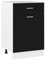 LAPOOH Schubunterschrank, Küchenunterschrank, Küchenschränke, Küchenmöbel, Unterschrank, Kitchen Furniture, Schwarz 50x46x81,5 cm Spanplatte