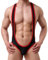 ROSVAJFY Herren Mesh String Jockstrap Bodysuit Sexy Stretch Hosenträger Mankini Unterwäsche,Einteiliger Body Tanga Trikot,Wrestling Singlet Jumpsuits Bademode,Beutel Dessous Männer Clubwear (Schwarz)