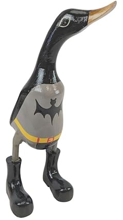 Coco Papaya Statue Ente Superhelden Batman aus Holz, 35 cm