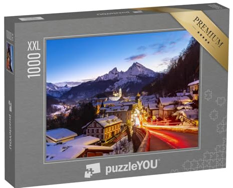 Puzzle 1000 Teile XXL „Berchtesgaden, im Hintergrund der Watzmann“ – aus der Puzzle-Kollektion Landschaft